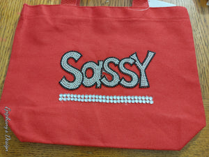 Canvas Tote bags: SASSY WITH RHINESTONES