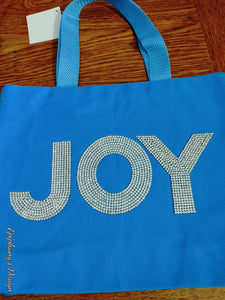 Canvas Tote bags: JOY/RHINESTONE LETTERS
