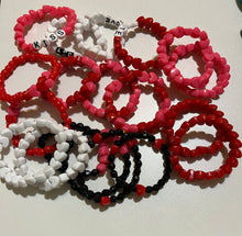 Load image into Gallery viewer, BRACELETS: Valentine&#39;s Day Expression, Seed &amp; Heart Beads
