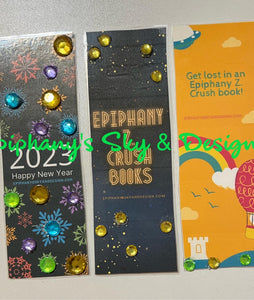 Bookmarks with sequins and/or rhinestones